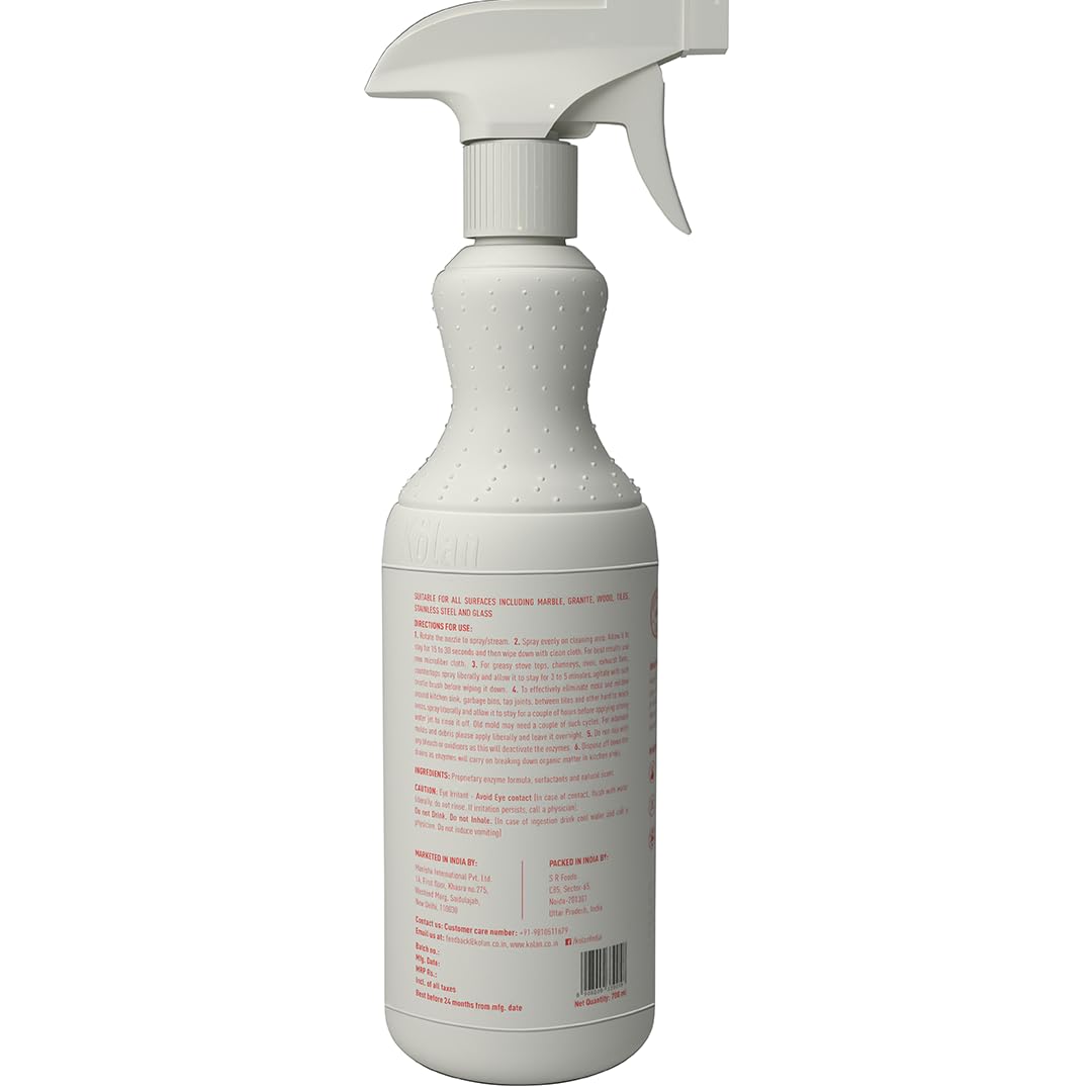 Kolan Organic Eco-Friendly Bathroom Cleaner | Toilet Bowl Cleaner | Floor Cleaner | Kitchen Cleaner | Glass Cleaner - 700 ML Each (Combo Pack of 5)