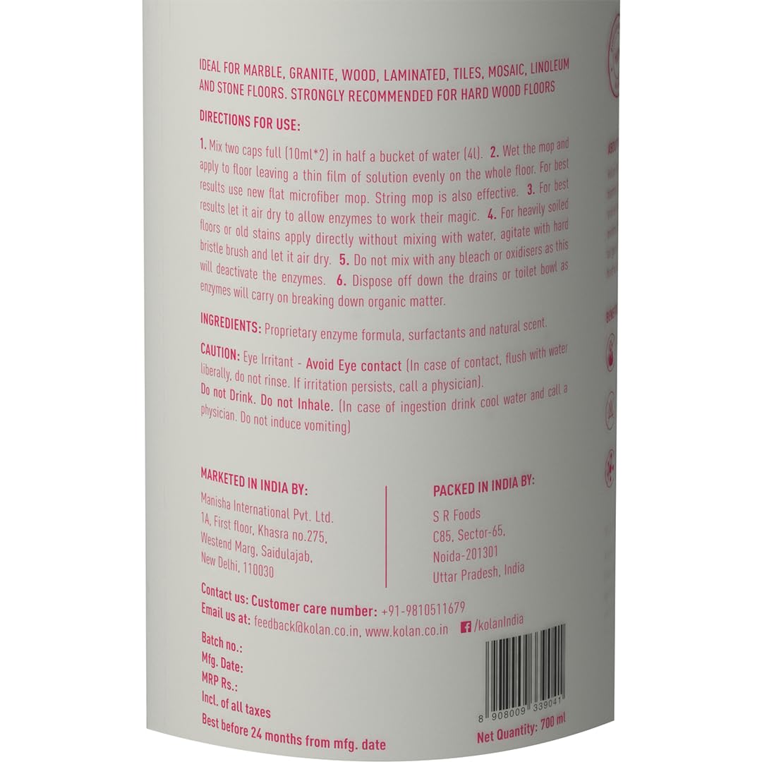 Kolan Organic Eco-Friendly Bathroom Cleaner | Toilet Bowl Cleaner | Floor Cleaner | Glass Cleaner - 700 ML Each (Combo Pack of 4)