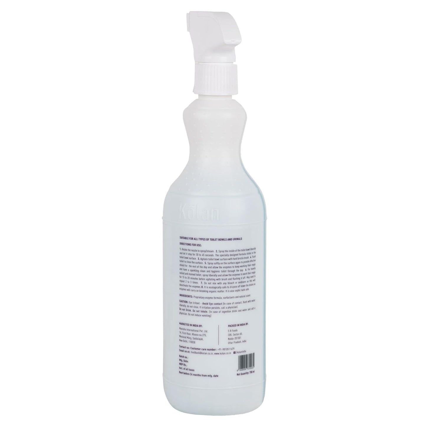 Kolan Organic Eco-Friendly Bathroom Cleaner | Toilet Bowl Cleaner | Floor Cleaner | Glass Cleaner - 700 ML Each (Combo Pack of 4)