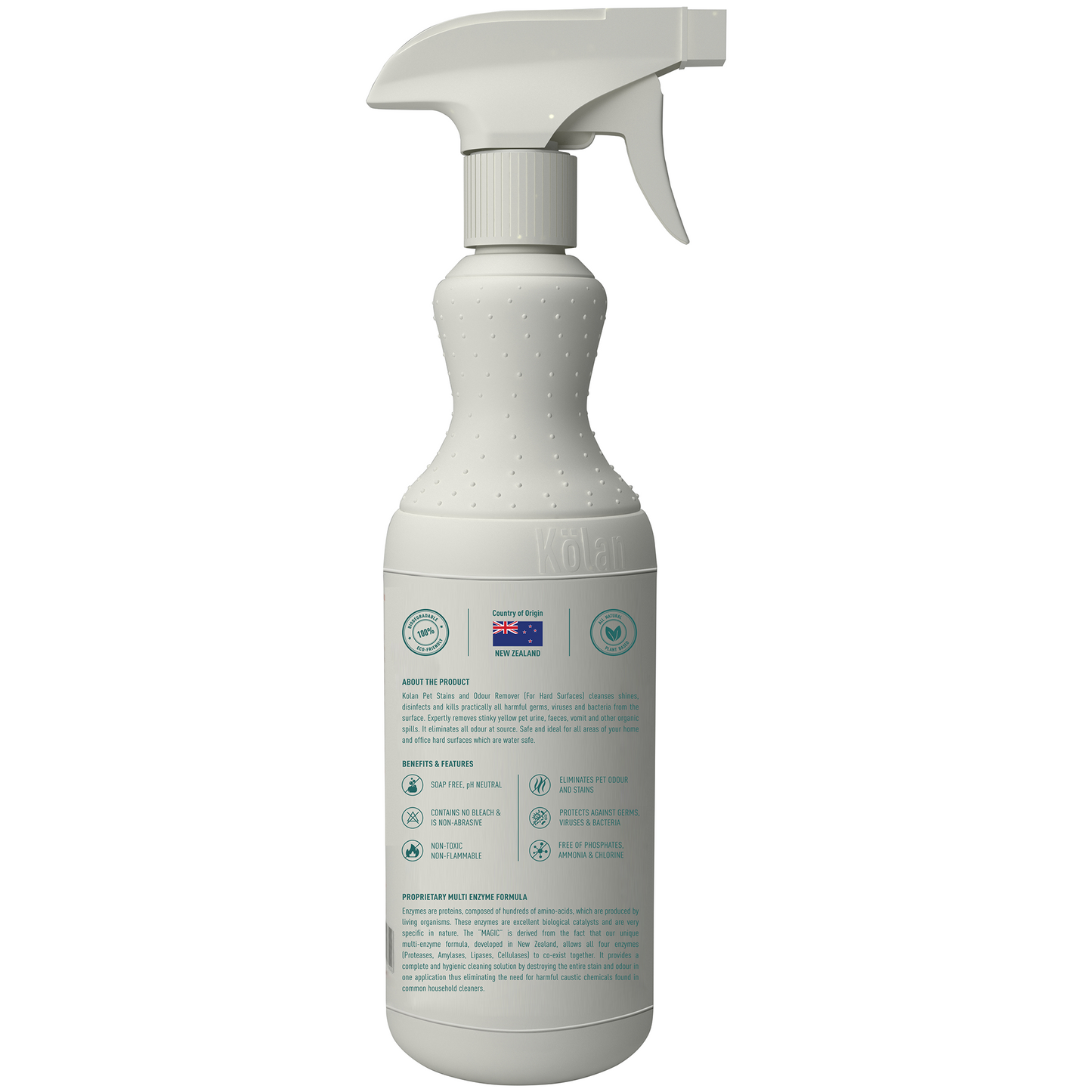 Kolan Organic Eco-Friendly Pet Stains & Odour Remover || for Hard & Soft Surfaces || 700 ml Each and Pet Wipes for Dogs, Cats and Other Pets 60 Pcs/Pack - (Combo Pack)
