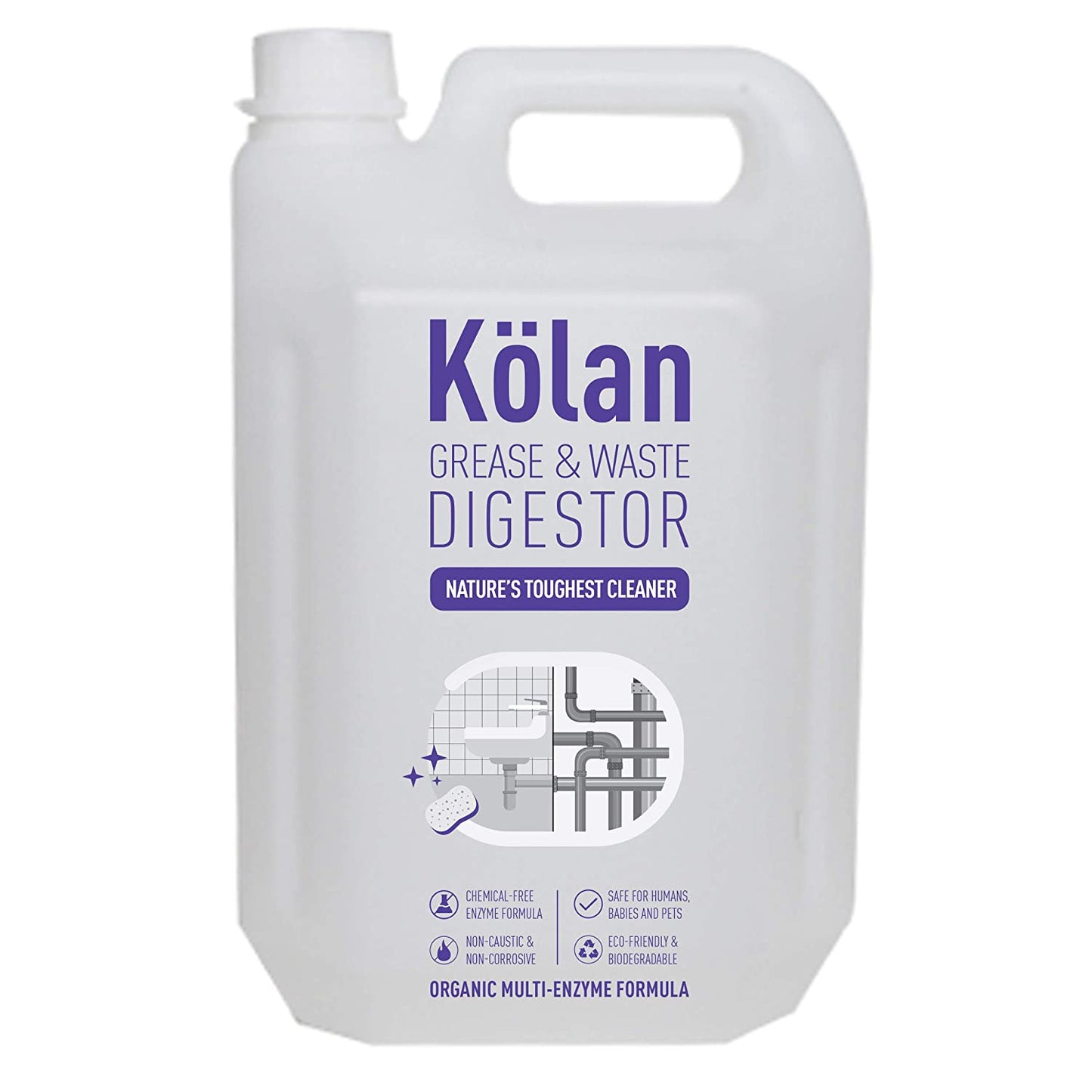 Kolan Organic Enzyme Based Biodegradable Grease & Waste Digester 5L Can