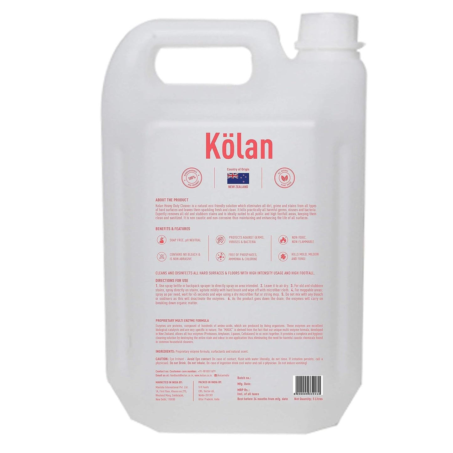 Kolan Organic Enzyme Based Biodegradable Heavy Duty Cleaner 5L Can