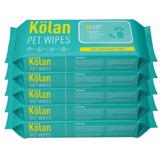 Kolan Pet Wipes/Grooming Wipes for Dogs, Cats, 60 Count (Pack of 5)