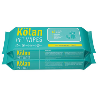 Kolan Pet Wipes/Grooming Wipes for Dogs, Cats and Other Pets 60 Pcs/Pack (Pack of 2)