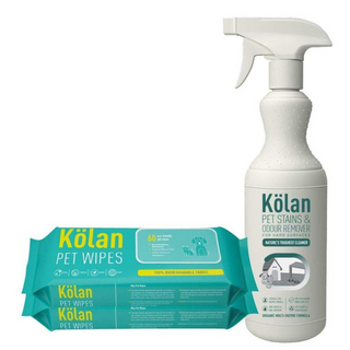 Kolan Organic Pet Stains & Odour Remover (for Hard Surfaces) 700 ml 2 Pet Wipes for Dogs, Cats and Other Pets 60 Pcs/Pack ||- (Combo Pack)