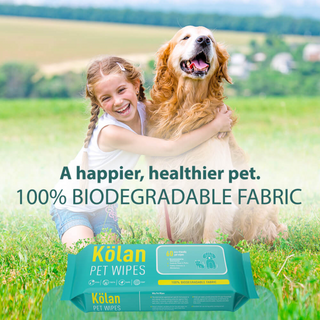 Kolan Pet Wipes – Gentle, Eco-Friendly Cleaning for Dogs, Cats & More (Pack of 60 Wipes)