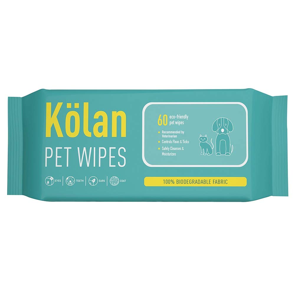 Kolan Organic Eco-Friendly Pet Stains & Odour Remover (for Hard Surfaces) 700 ml 2 Pet Wipes for Dogs, Cats and Other Pets 60 Pcs/Pack ||- (Combo Pack)