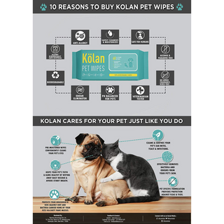 Kolan Organic Pet Stains & Odour Remover (for Hard Surfaces) 700 ml 2 Pet Wipes for Dogs, Cats and Other Pets 60 Pcs/Pack ||- (Combo Pack)