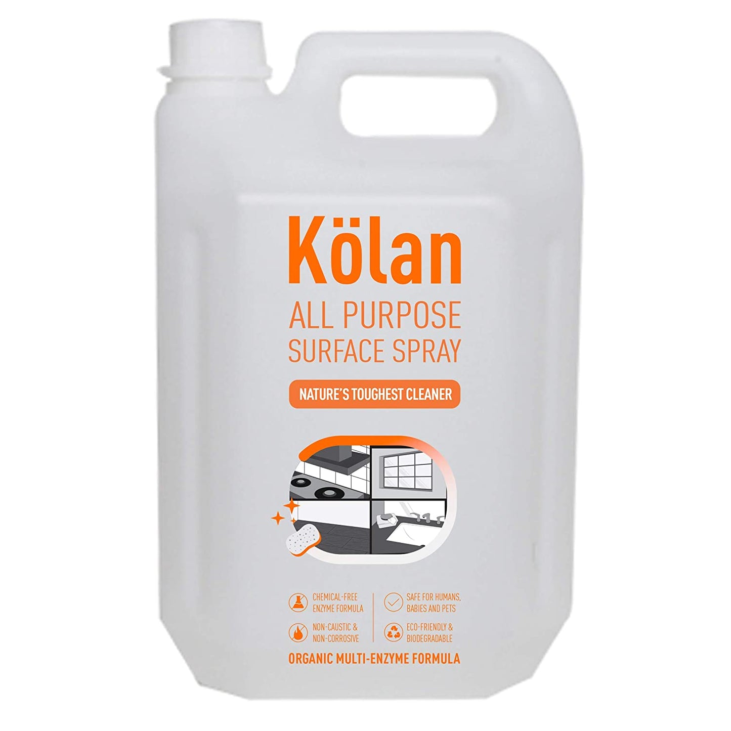 Kolan Organic Enzyme Based All Purpose Surface Spray Cleaner 5L Can