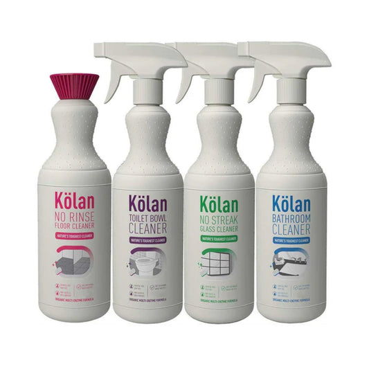 Kolan Organic Bathroom Cleaner | Toilet Bowl Cleaner | Floor Cleaner | Glass Cleaner - 700 ML Each (Combo Pack of 4)