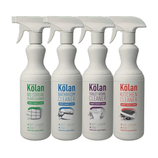 Kolan Organic Bathroom Cleaner| Toilet Bowl Cleaner | Glass Cleaner | Kitchen Cleaner - 700 ML Each (Combo Pack of 4)