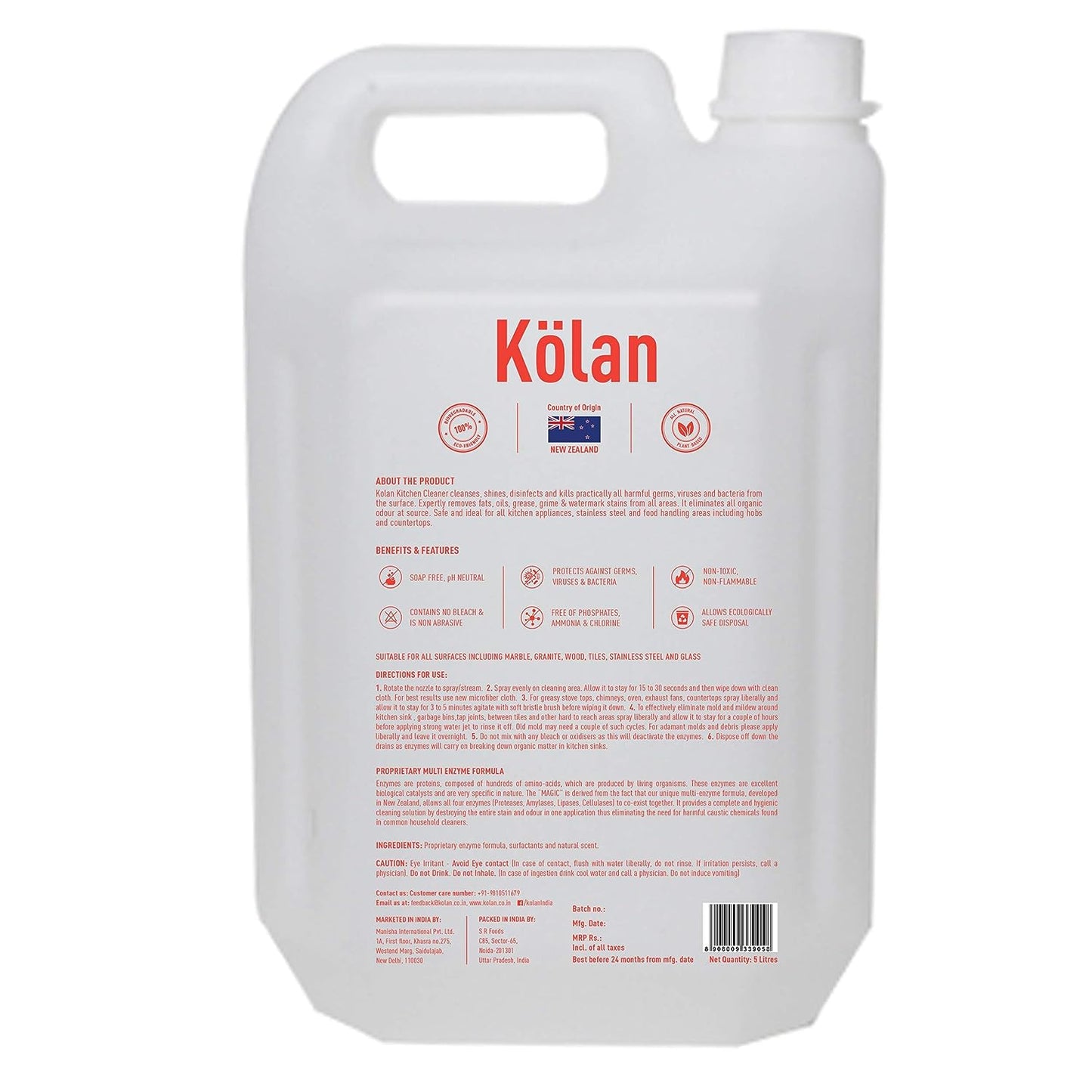
                  
                    Kolan Organic Enzyme Based Biodegradable Kitchen Cleaner 5L Can
                  
                