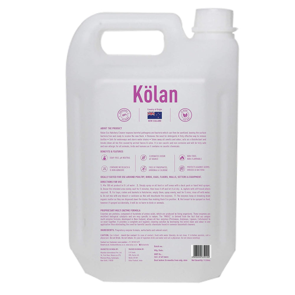 
                  
                    Kolan Organic Enzyme Based Biodegradable Hatchery Cleaner 5L Can
                  
                
