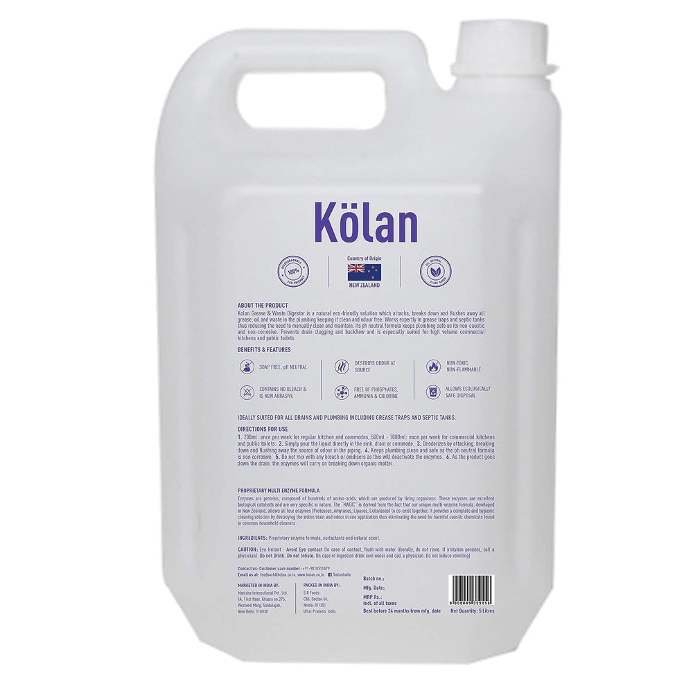 
                  
                    Kolan Organic Enzyme Based Biodegradable Grease & Waste Digester 5L Can
                  
                