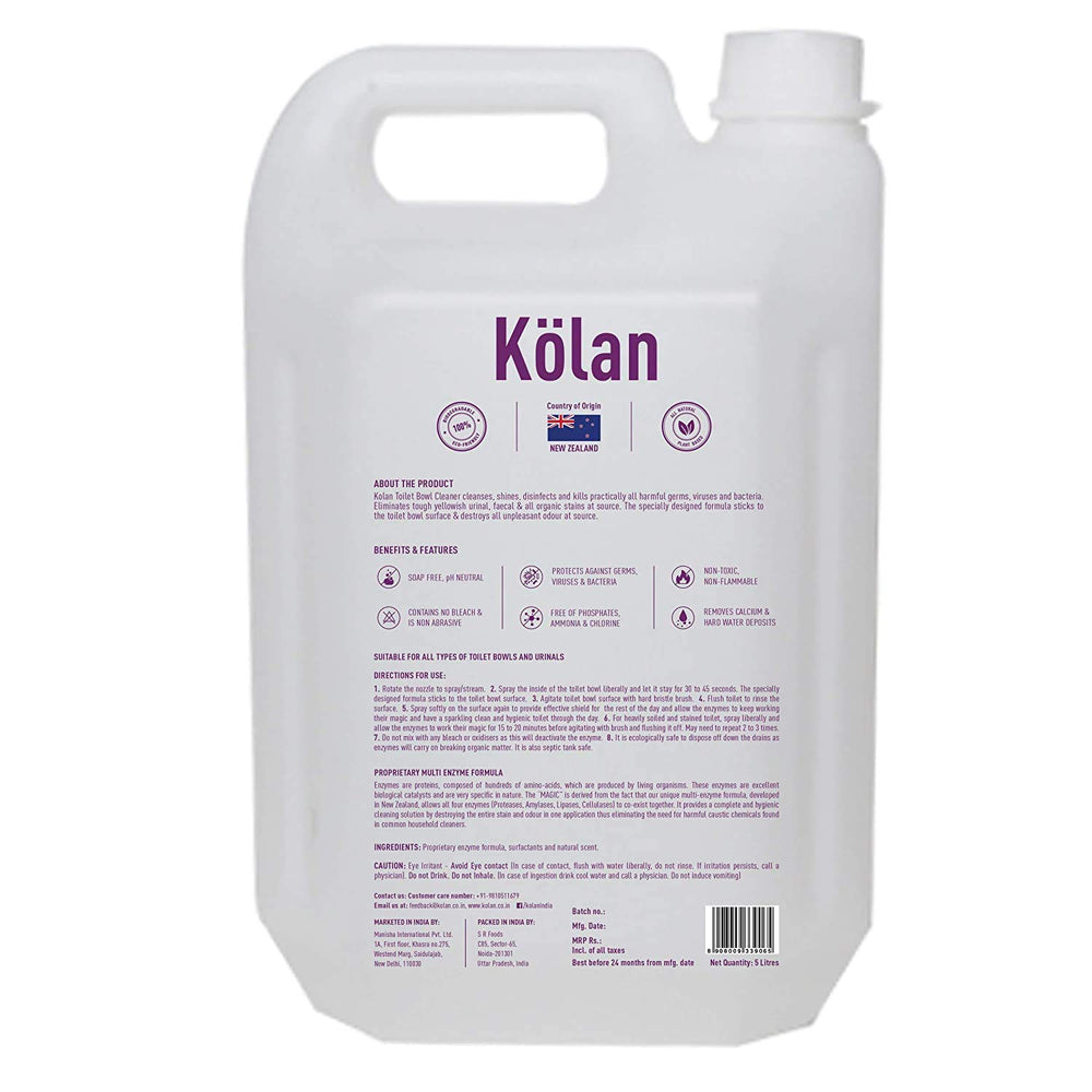 
                  
                    Kolan Organic Enzyme Based Biodegradable Toilet Bowl Cleaner 5L Can
                  
                